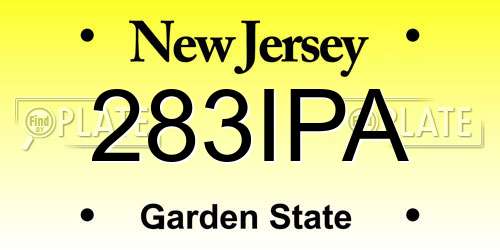 283IPA New Jersey License Plate