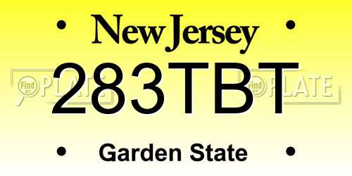 283TBT New Jersey License Plate