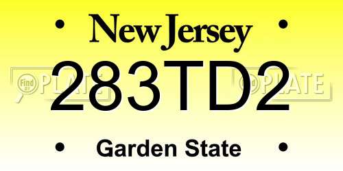 283TD2 New Jersey License Plate