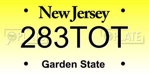 283TOT New Jersey License Plate