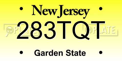 283TQT New Jersey License Plate