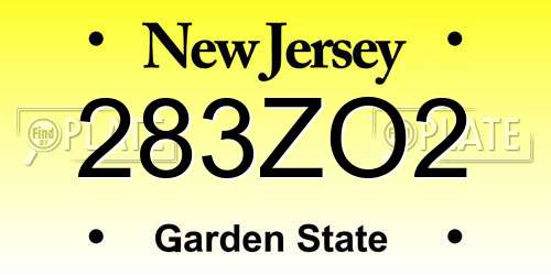 283ZO2 New Jersey License Plate