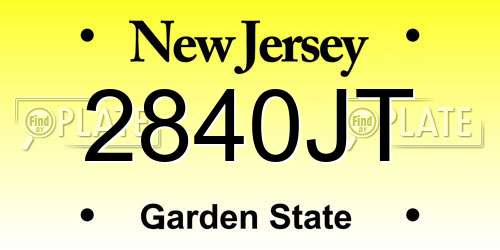 2840JT New Jersey License Plate