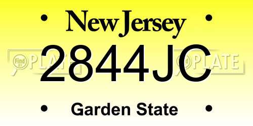 2844JC New Jersey License Plate