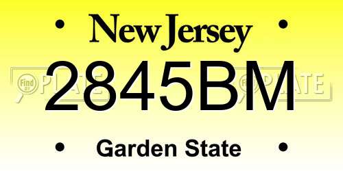 2845BM New Jersey License Plate