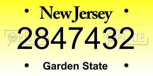 2847432 New Jersey License Plate