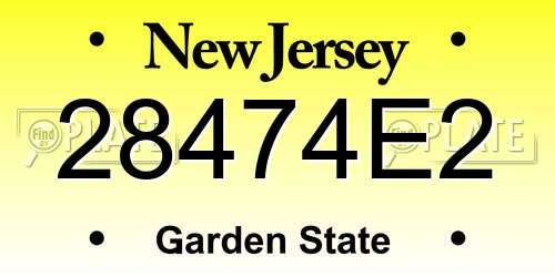 28474E2 New Jersey License Plate