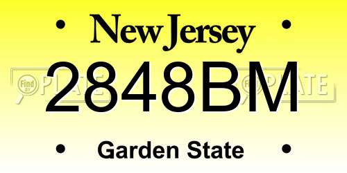 2848BM New Jersey License Plate