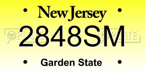 2848SM New Jersey License Plate