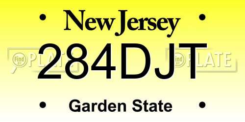 284DJT New Jersey License Plate