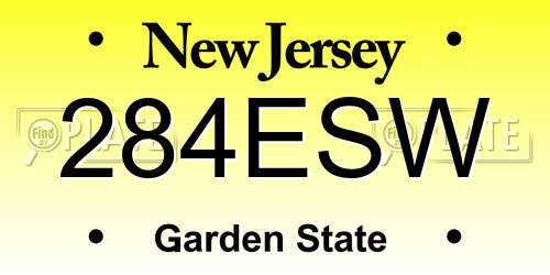 284ESW New Jersey License Plate