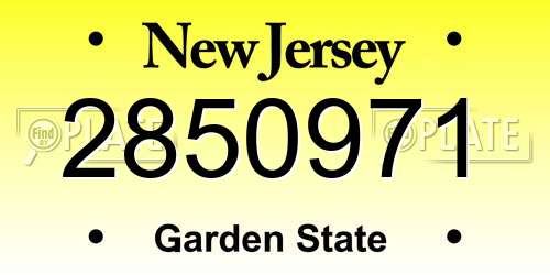2850971 New Jersey License Plate