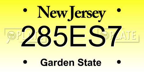 285ES7 New Jersey License Plate