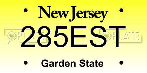 285EST New Jersey License Plate