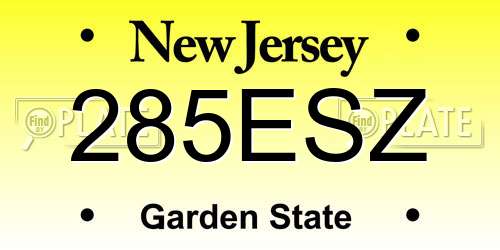 285ESZ New Jersey License Plate