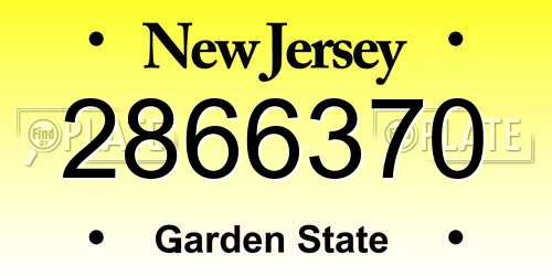 2866370 New Jersey License Plate