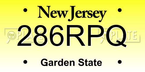 286RPQ New Jersey License Plate