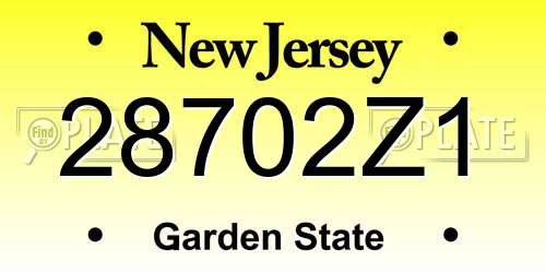 28702Z1 New Jersey License Plate