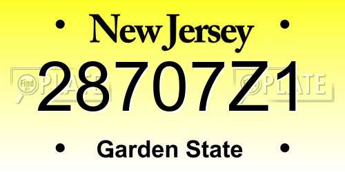 28707Z1 New Jersey License Plate