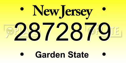 2872879 New Jersey License Plate