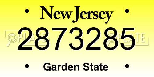 2873285 New Jersey License Plate
