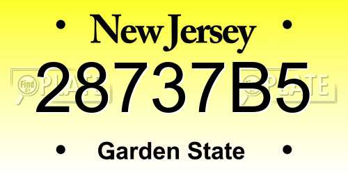 28737B5 New Jersey License Plate