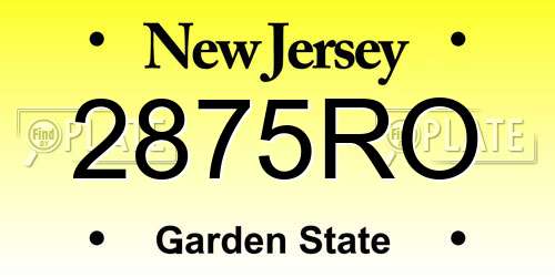 2875RO New Jersey License Plate