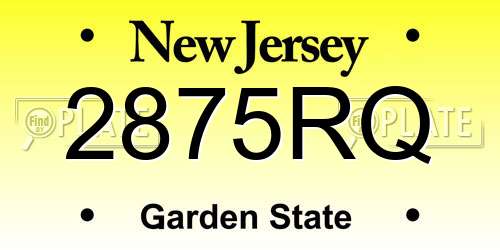 2875RQ New Jersey License Plate