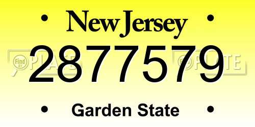 2877579 New Jersey License Plate