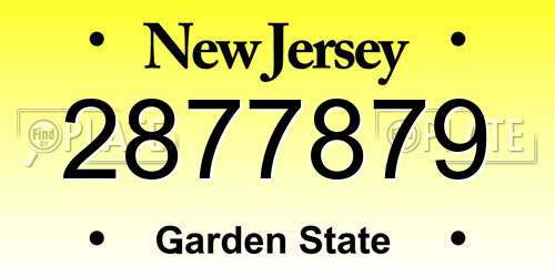 2877879 New Jersey License Plate