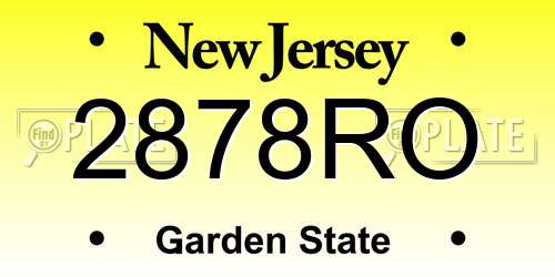2878RO New Jersey License Plate