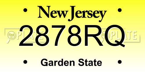 2878RQ New Jersey License Plate