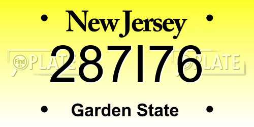 287I76 New Jersey License Plate