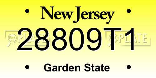 28809T1 New Jersey License Plate