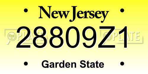 28809Z1 New Jersey License Plate