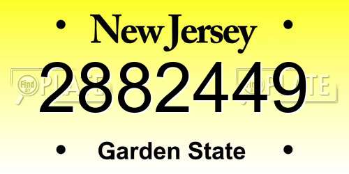 2882449 New Jersey License Plate