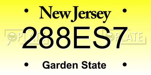 288ES7 New Jersey License Plate