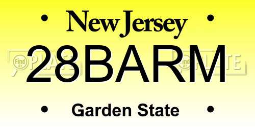 28BARM New Jersey License Plate
