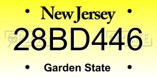 28BD446 New Jersey License Plate