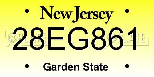 28EG861 New Jersey License Plate