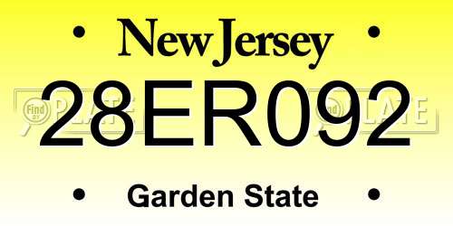 28ER092 New Jersey License Plate