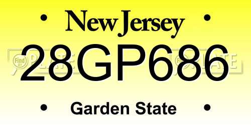 28GP686 New Jersey License Plate
