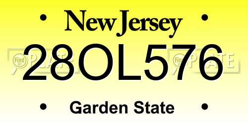 28OL576 New Jersey License Plate