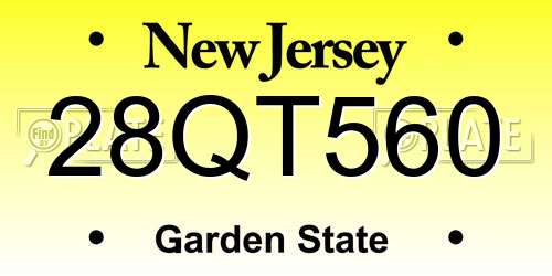 28QT560 New Jersey License Plate
