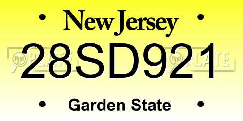 28SD921 New Jersey License Plate