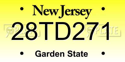 28TD271 New Jersey License Plate