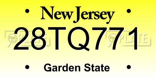 28TQ771 New Jersey License Plate