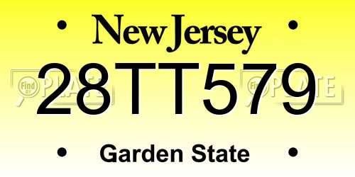 28TT579 New Jersey License Plate