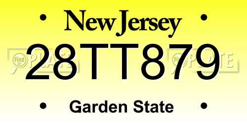 28TT879 New Jersey License Plate