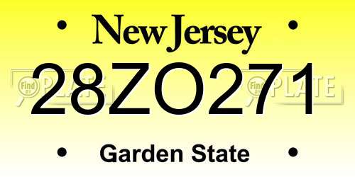 28ZO271 New Jersey License Plate